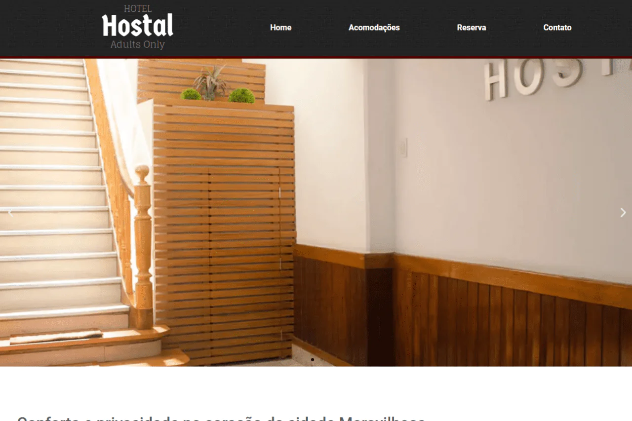 Página inicial do hotel Hostal
